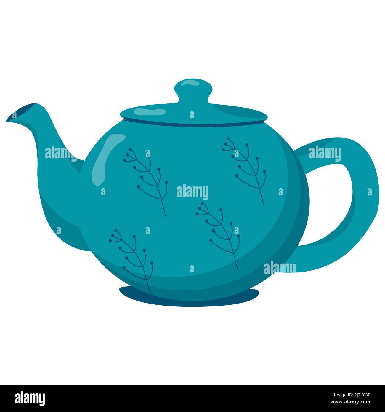 Ceramic kitchenware. Cute handmade ceramic teapot. Kitchen tools