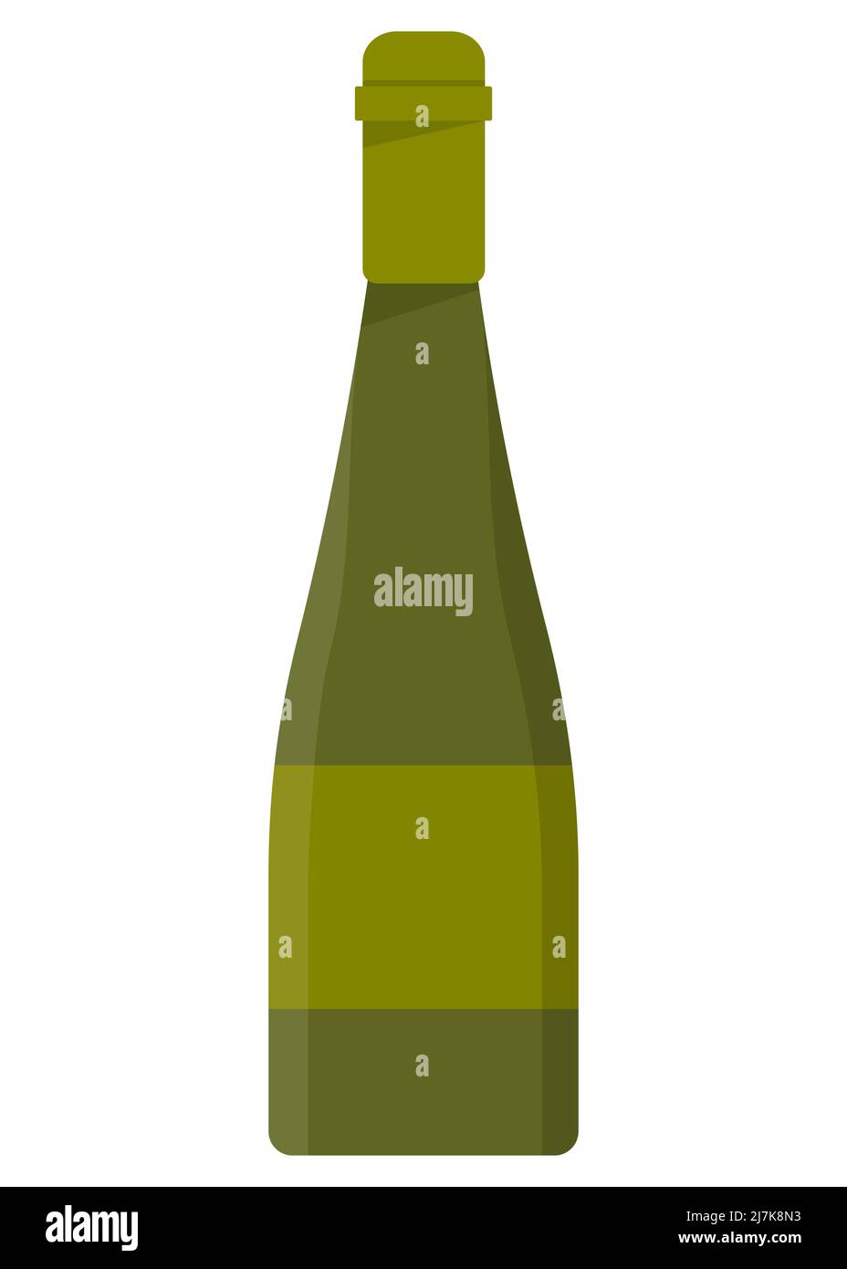 Bottle of wine isolated on white background. Flat vector illustration ...