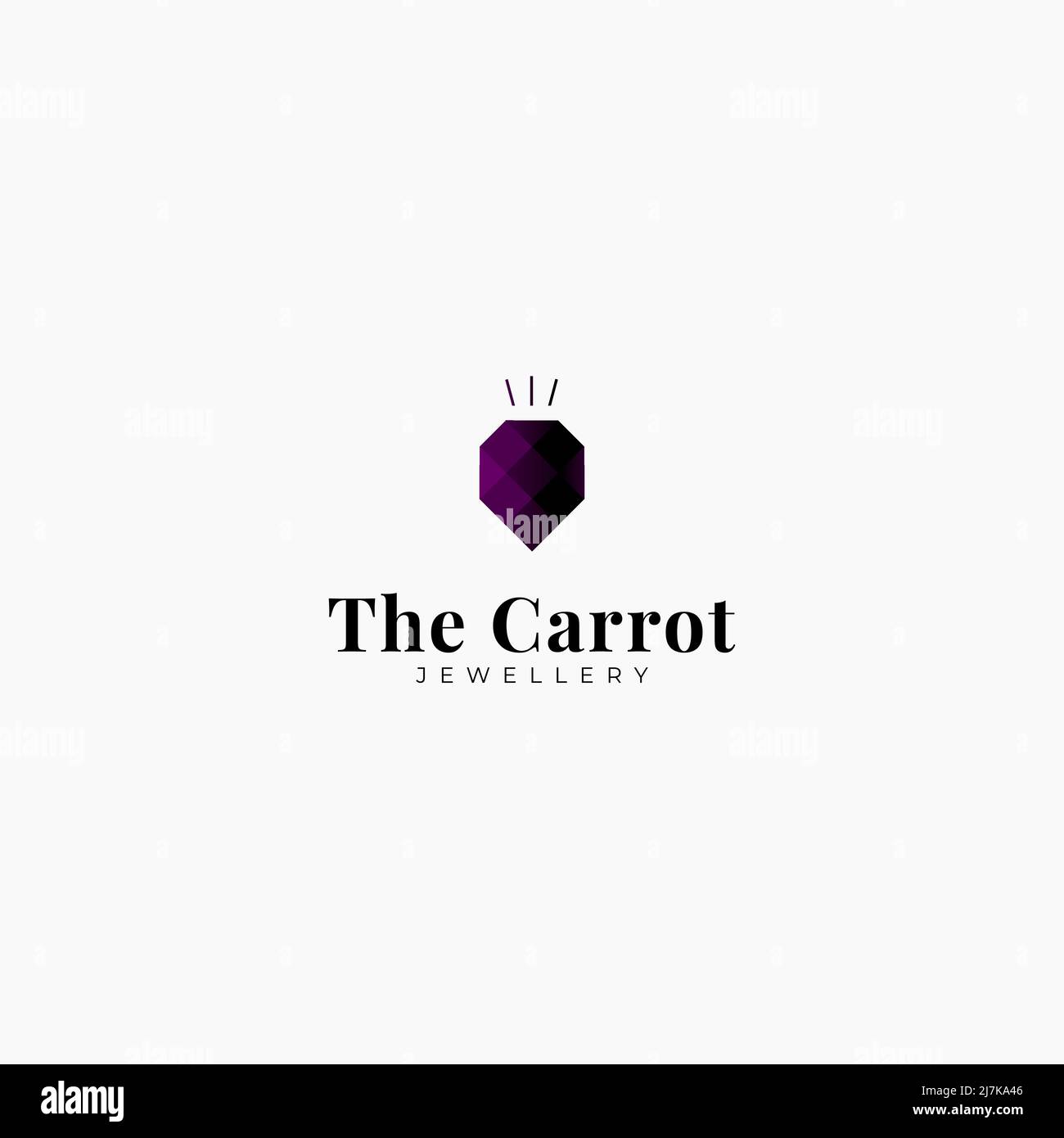 carrot + diamond luxury logo design Stock Vector