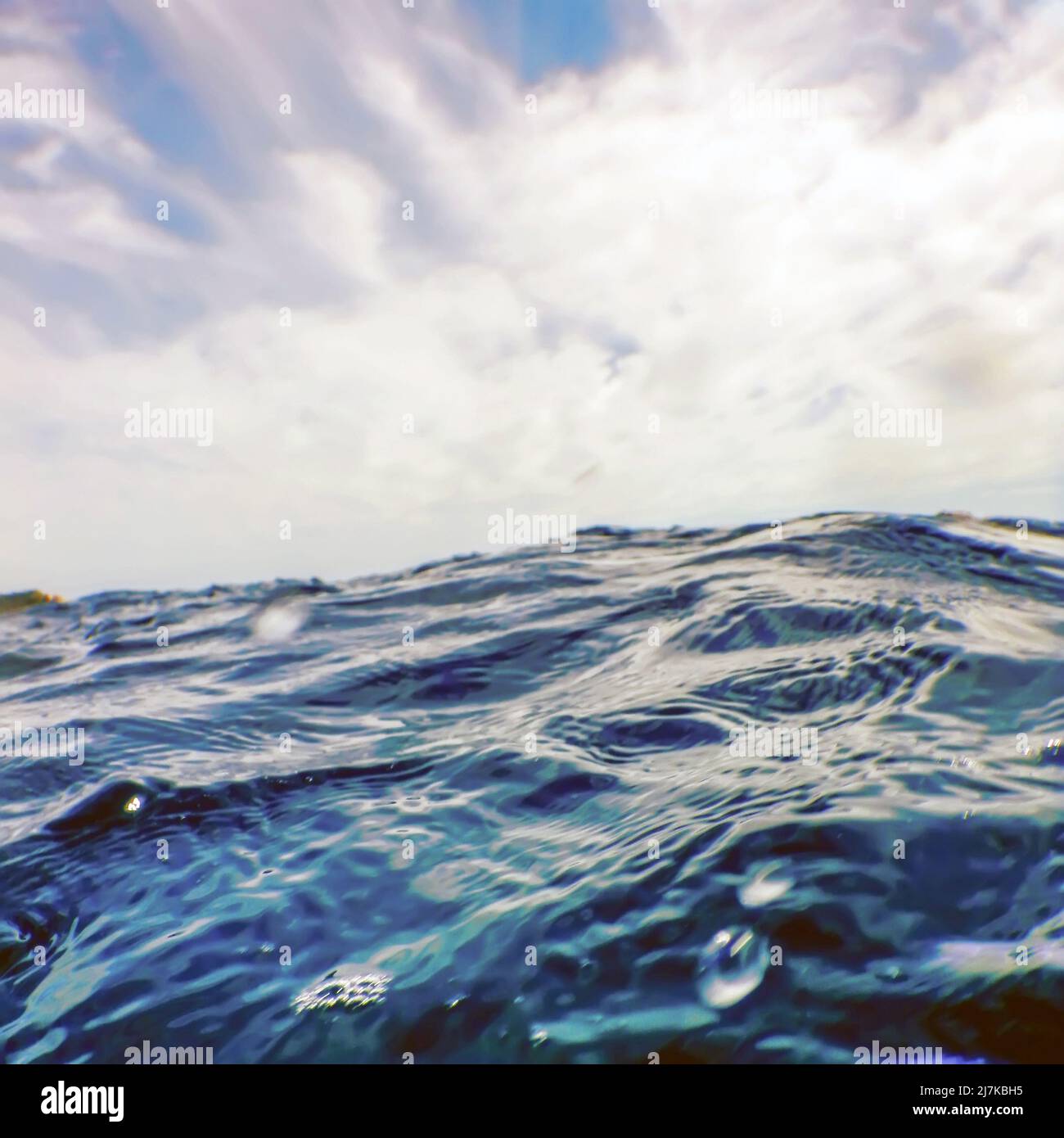 Ocean Blue Water Background, Wave Close Up Stock Photo - Alamy