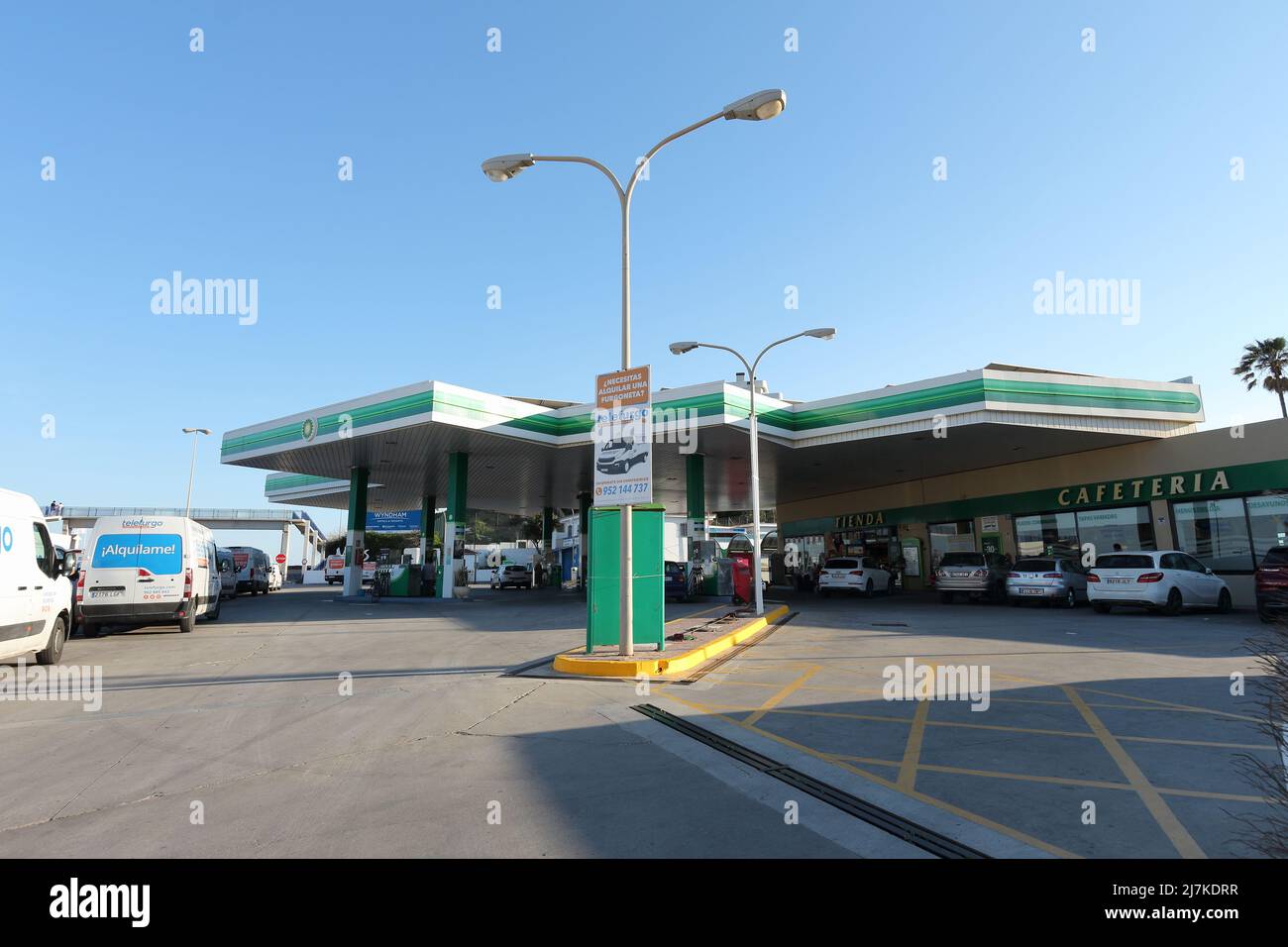 BP petrol station in Fuengirola, Malaga province, Spain. Stock Photo