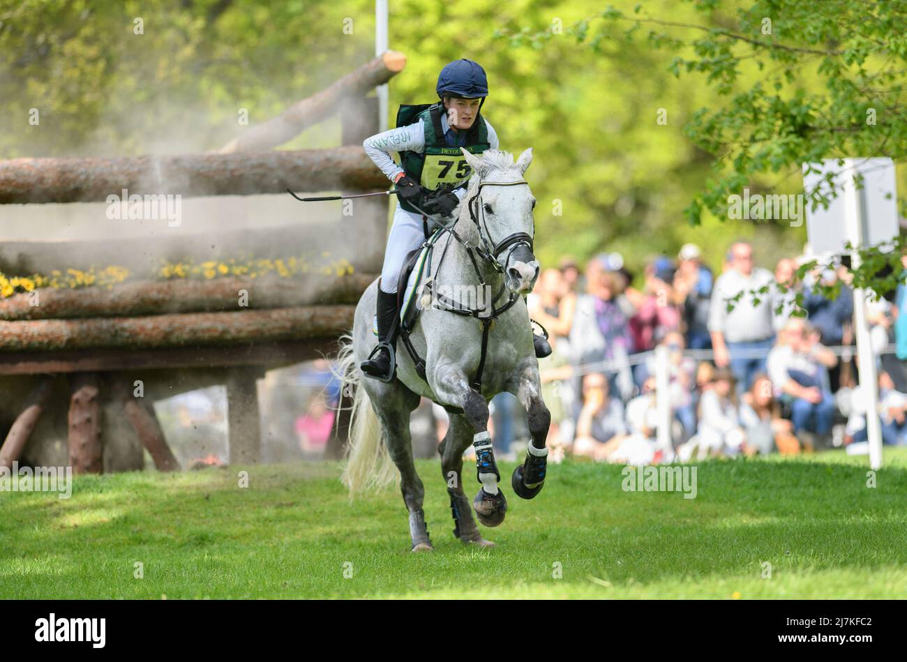 Badminton Horse Trials - Cross Country Test - Badminton, UK. 07th May, 2022. Clare Abbot on Jewelent during the Cross Country Test at the Badminton Horse Trials. Picture Credit : Credit: Mark Pain/Alamy Live News Stock Photo
