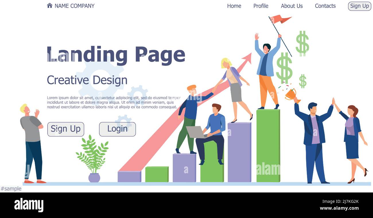 Design concept business concept career growth website landing page ...