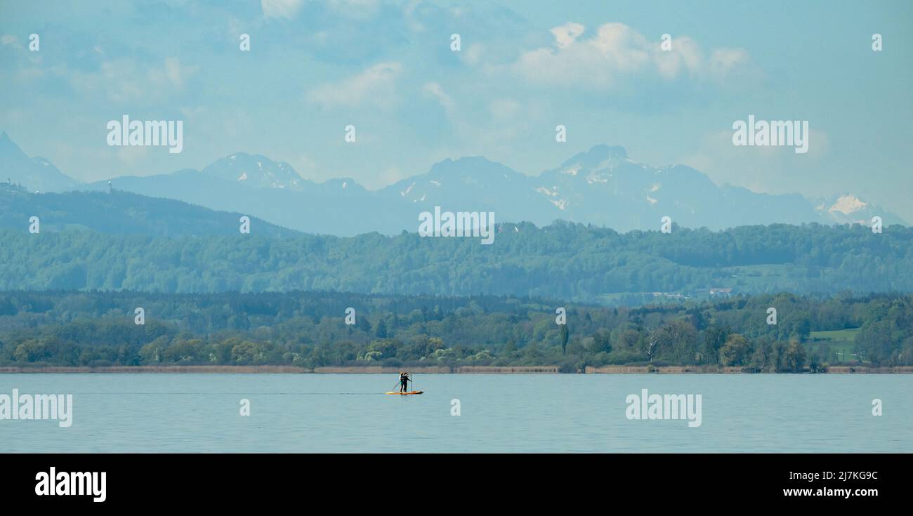 Herrsching Am Ammersee, Germany. 10th May, 2022. Two people on their