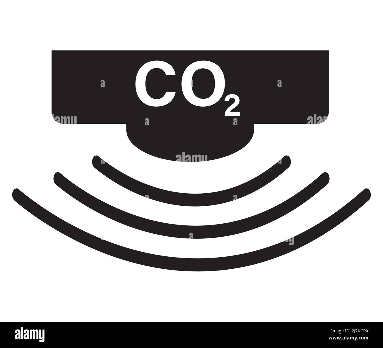 sensor detector CO2 icon on white background. co2 sensor sign. laser