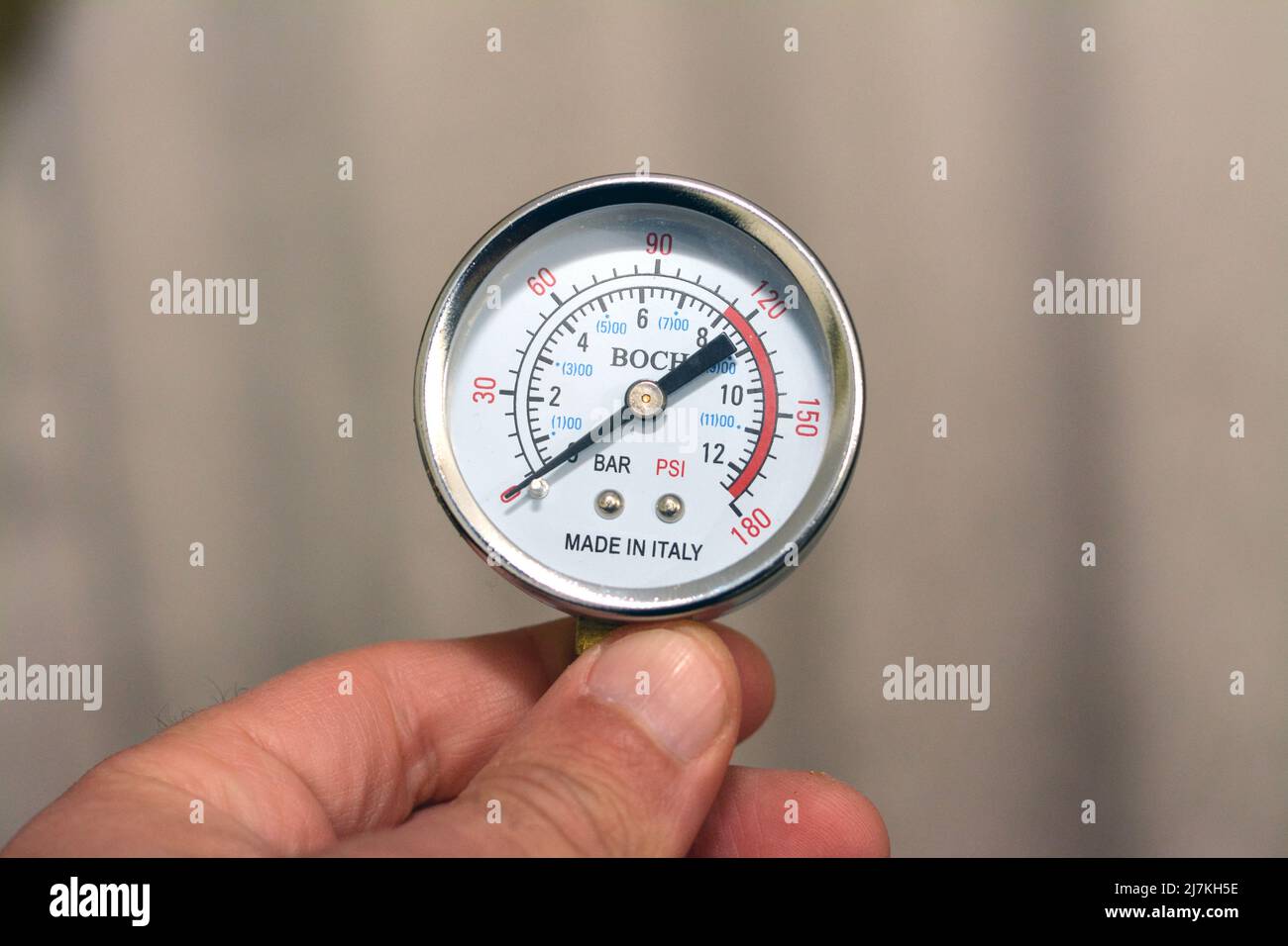 Cairo, Egypt, March 4 2022 selective focus of a water pressure meter
