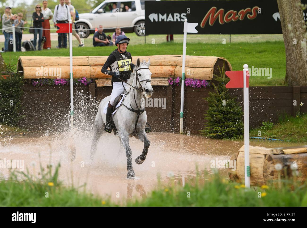 Badminton Horse Trials - Cross Country Test - Badminton, UK. 07th May, 2022. Tom Jackson on Capels Hollow Drift during the Cross Country Test at the Badminton Horse Trials. Picture Credit : Credit: Mark Pain/Alamy Live News Stock Photo