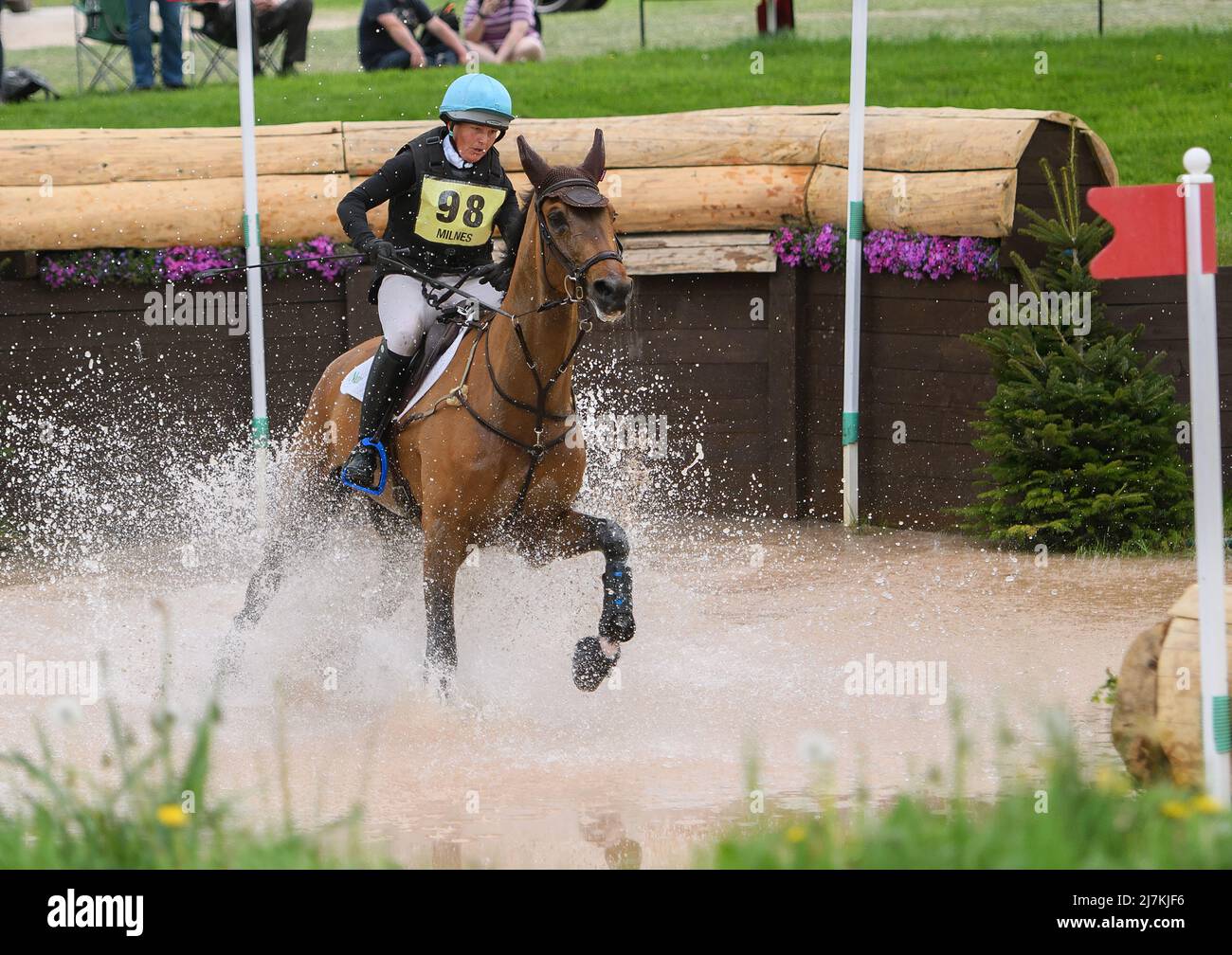 Badminton Horse Trials - Cross Country Test - Badminton, UK. 07th May, 2022. Selina Milnes on Iron during the Cross Country Test at the Badminton Horse Trials. Picture Credit : Credit: Mark Pain/Alamy Live News Stock Photo