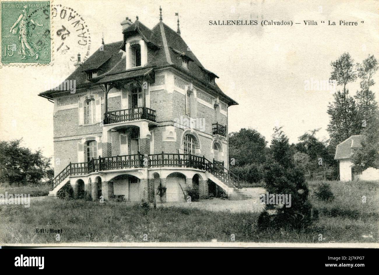 Sallenelles, "La Pierre" villa Department: 14 - Calvados  Region: Normandy (formerly Lower Normandy) Vintage postcard, late 19th - early 20th century Stock Photo