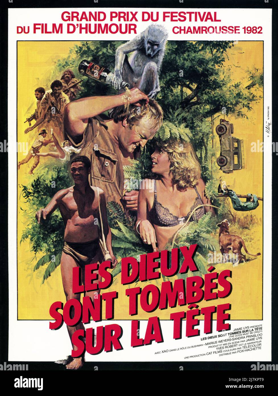 The Gods Must Be Crazy Year : 1980 South Africa Director : Jamie Uys French poster Stock Photo