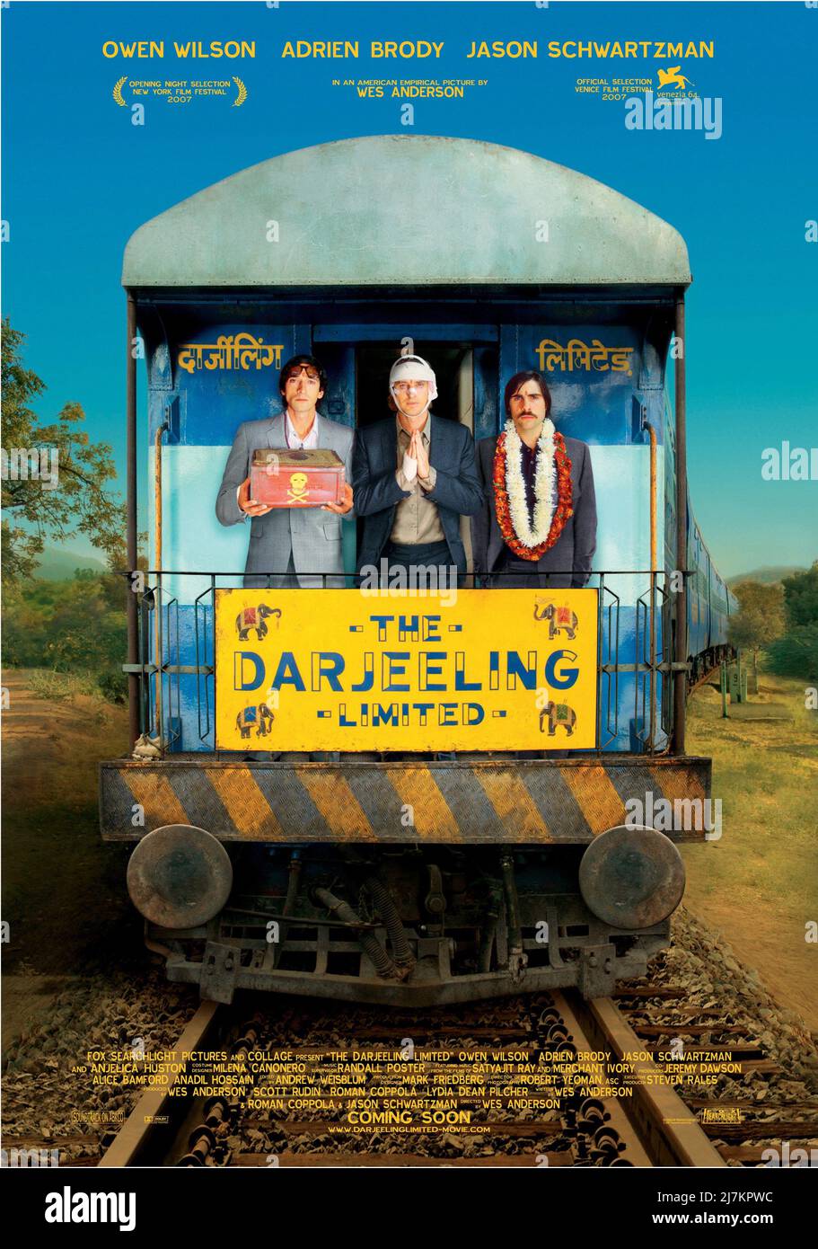 The Darjeeling Limited  Year : 2007  USA Director : Wes Anderson Adrien Brody , Owen Wilson, Jason Schwartzman,  American poster Stock Photo