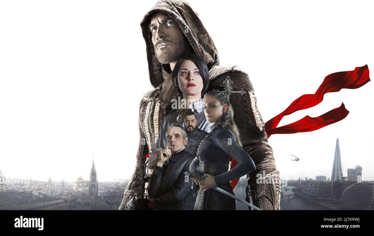 Assassin's Creed Year : 2016 UK / USA Director : Justin Kurzel Michael Fassbender, Marion Cotillard, Ariane Labed, Jermy Irons Poster (Key Art) Stock Photo
