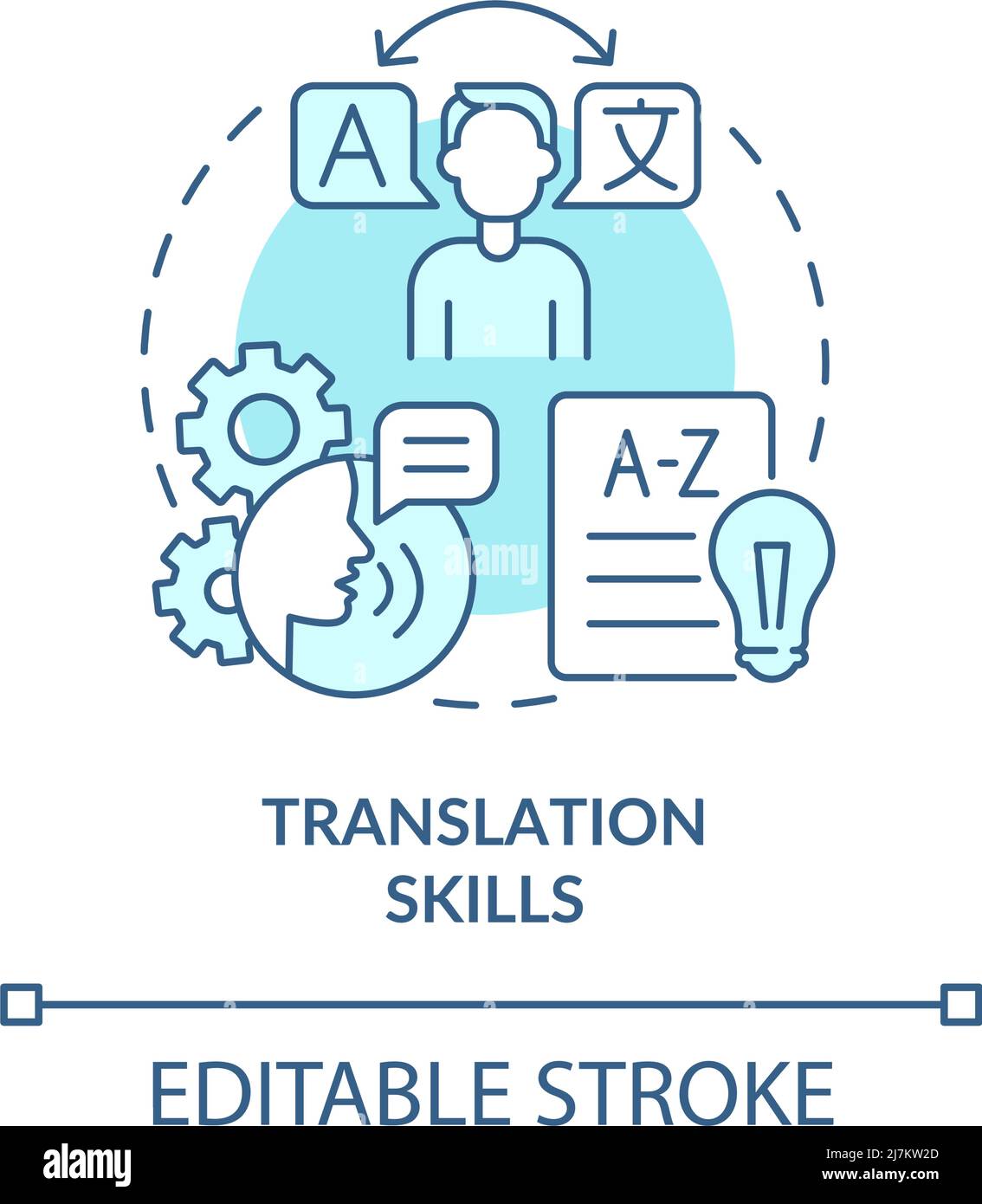 Translation skills turquoise concept icon Stock Vector Image & Art - Alamy