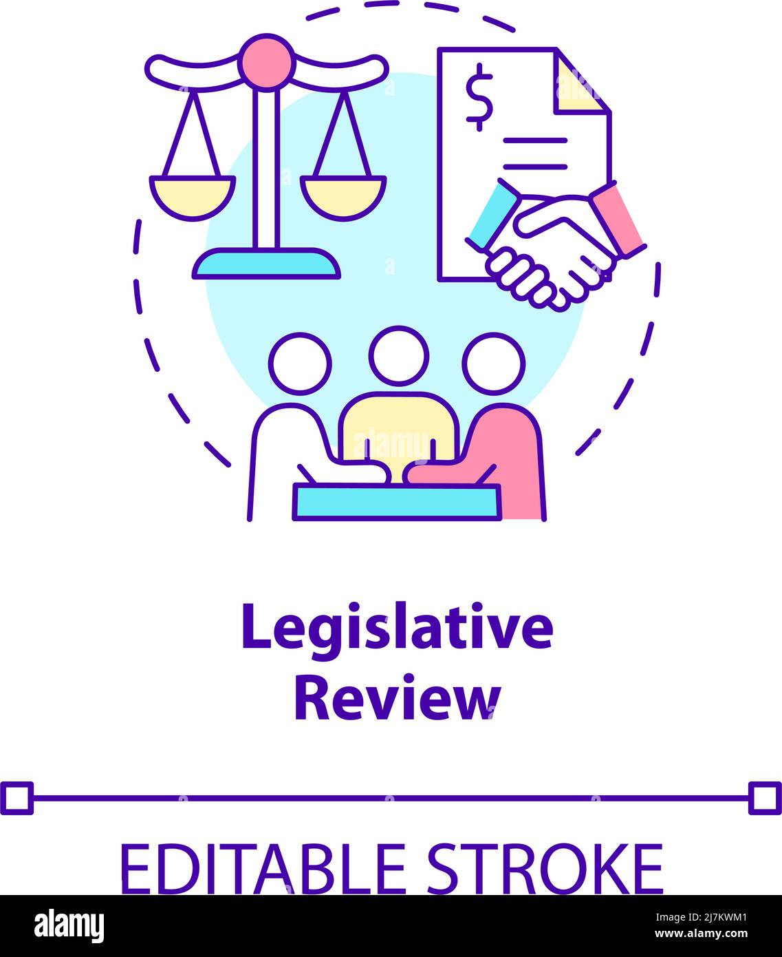 Legislative review concept icon Stock Vector