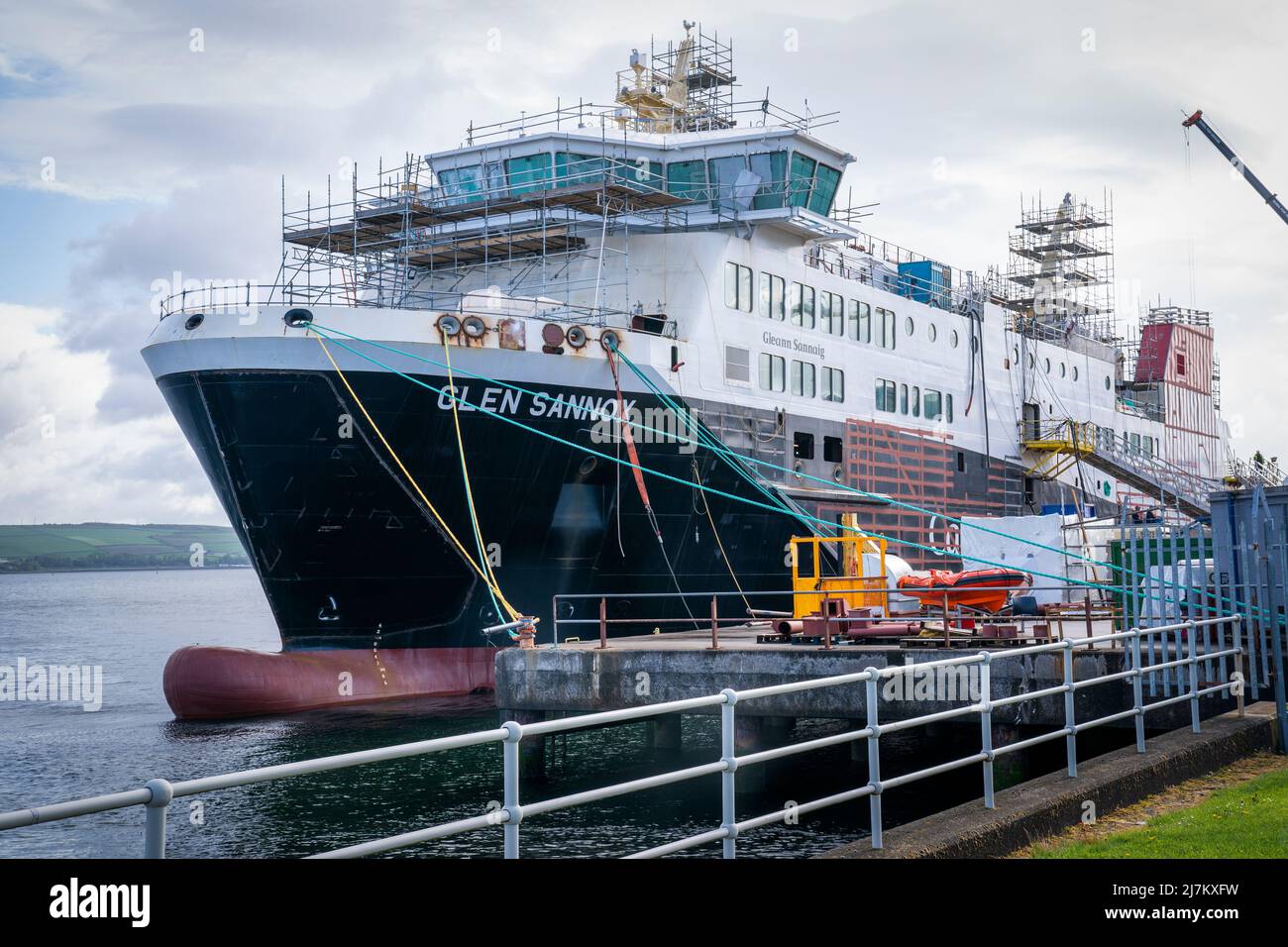 The unfinished Glen Sannox Caledonian Macbrayne ferry in the Ferguson