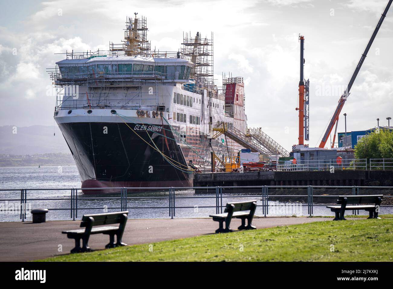 The unfinished Glen Sannox Caledonian Macbrayne ferry in the Ferguson