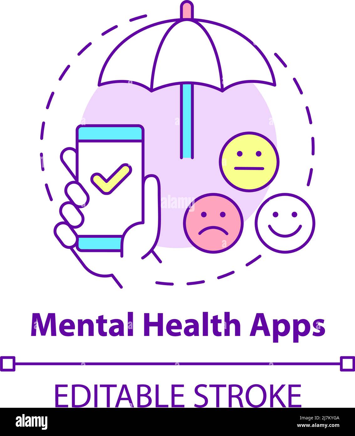 Mental health apps concept icon Stock Vector
