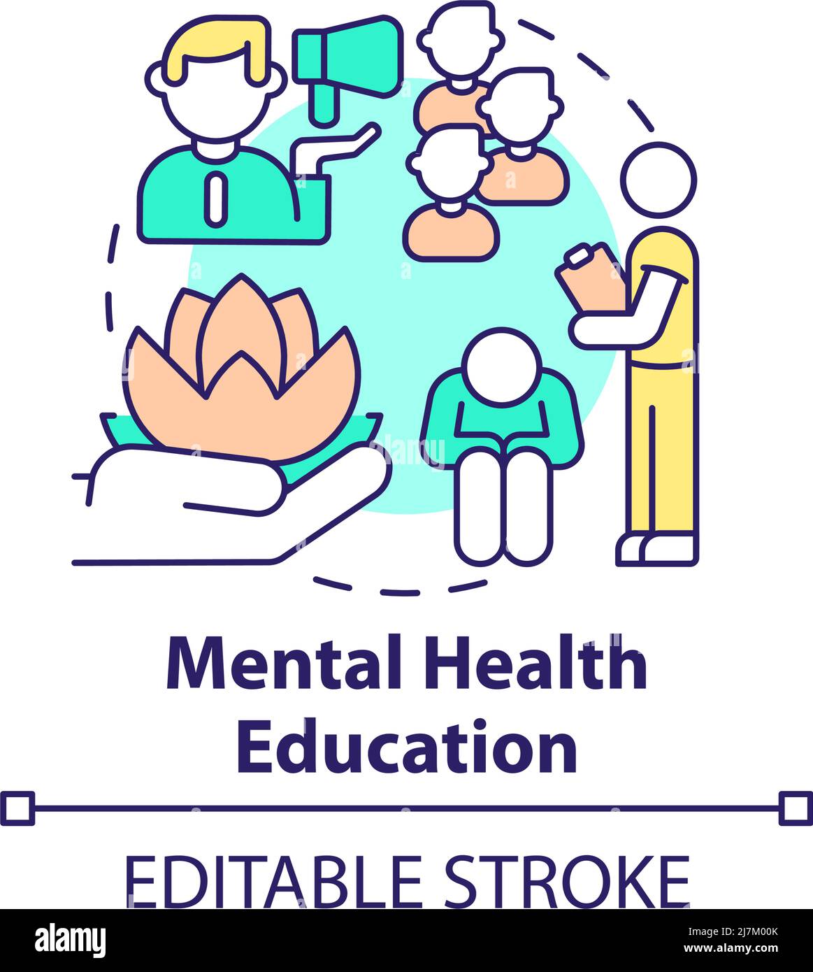 Mental health education concept icon Stock Vector Image & Art Alamy