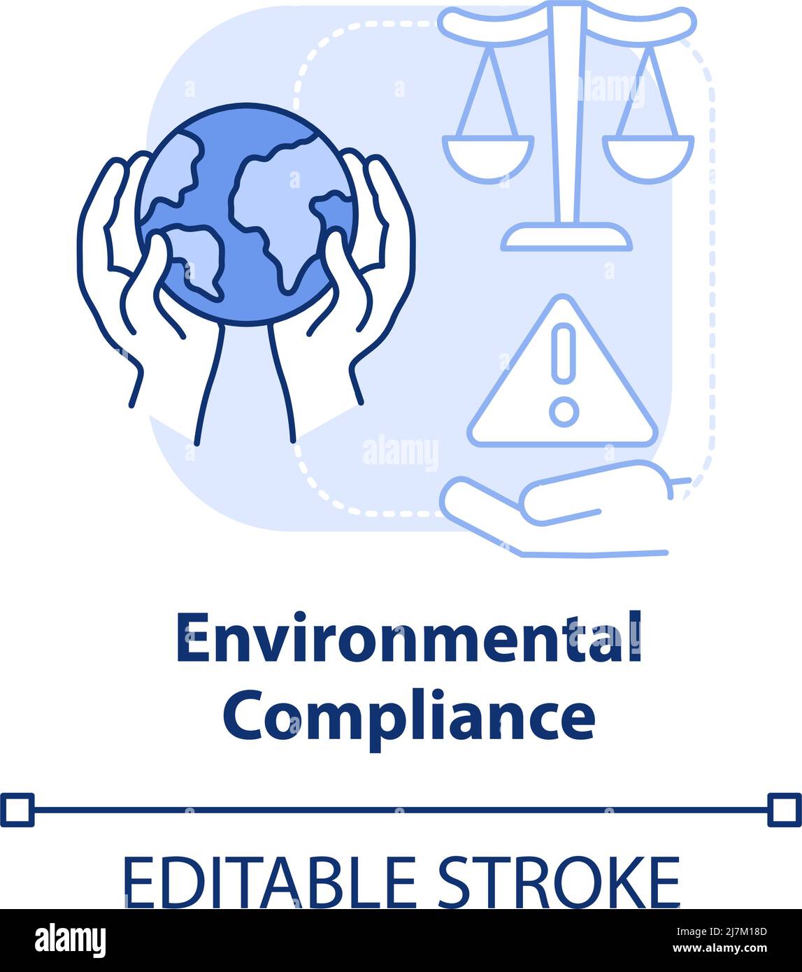Environmental compliance blue light concept icon Stock Vector Image