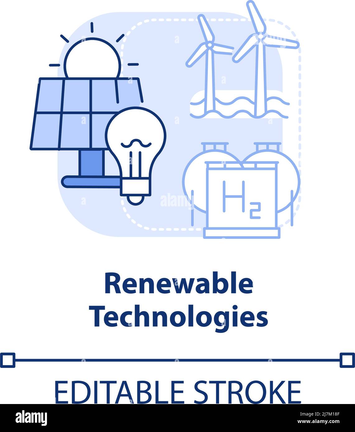 Renewable technologies blue light concept icon Stock Vector Image & Art ...
