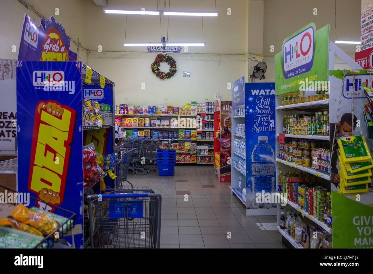 Supermarket interior, Negril, Jamaica Stock Photo Alamy