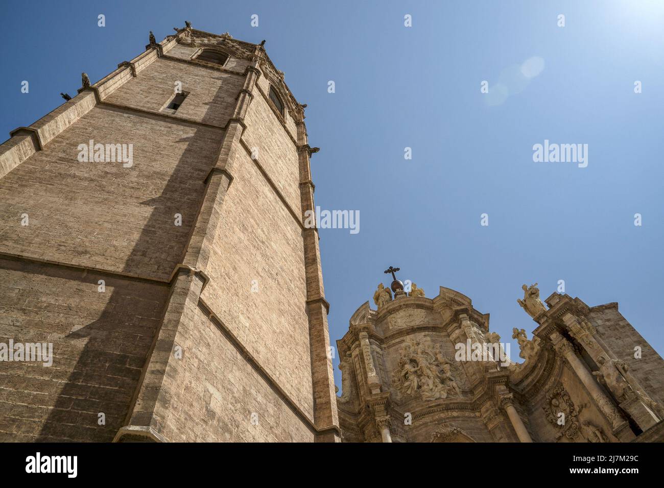 Valencia Spain historic gothic cathedral church Stock Photo