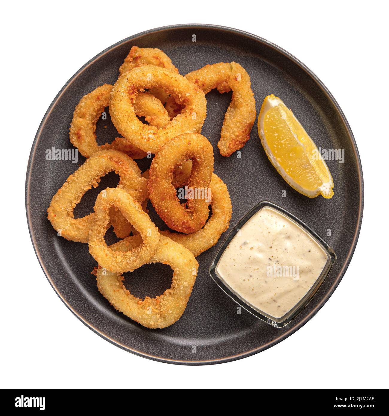 Isolated plate of deep fried onion rings Stock Photo Alamy