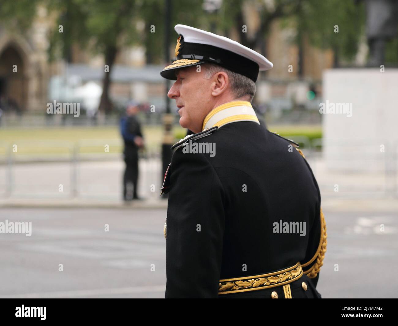 London, UK. 10th May, 2022. Chief of Staff Sir Tony Radakin arrives for the State opening of Parliament. Credit: Uwe Deffner/Alamy Live News Stock Photo