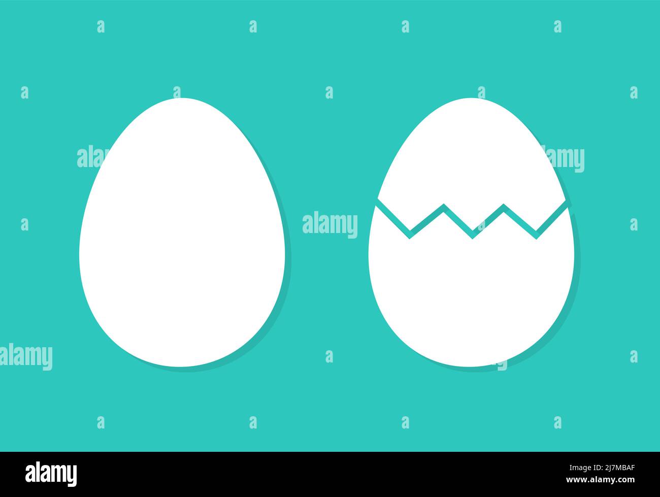 Eggs cracked icons. Vector illustration. Stock Vector