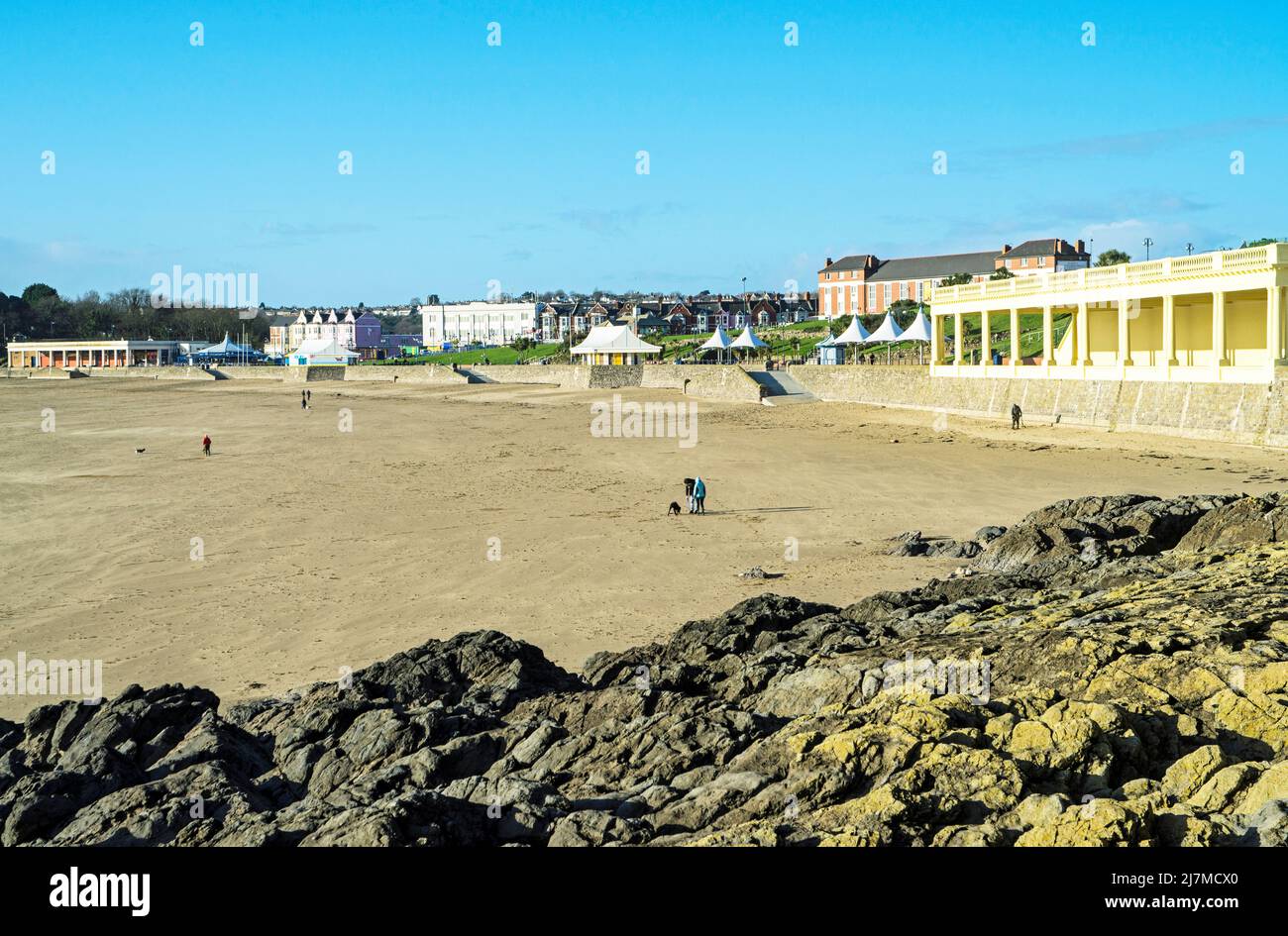Whitmore Bay Barry Island South Wales, on a sunny December Winter day Stock Photo