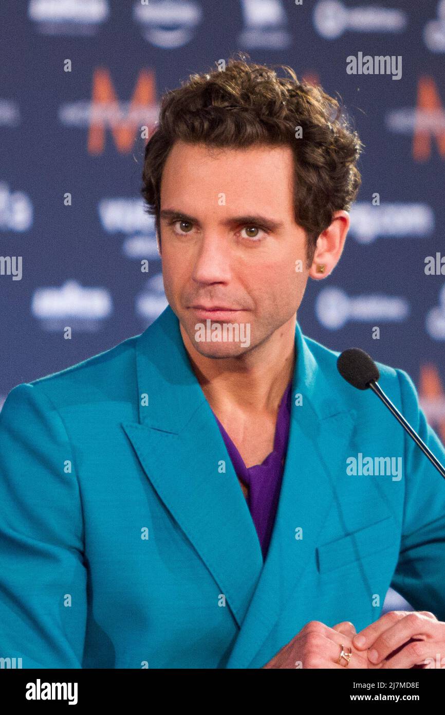 Turin, Italy. 9th May 2022. Singer Mika press conference at 2022 Turin Eurovision Song Contest Credit: Marco Destefanis/Alamy Live News Stock Photo