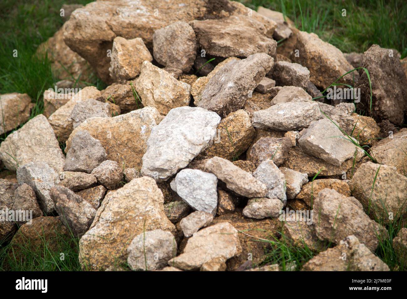 Pile of granite stones Stock Photo