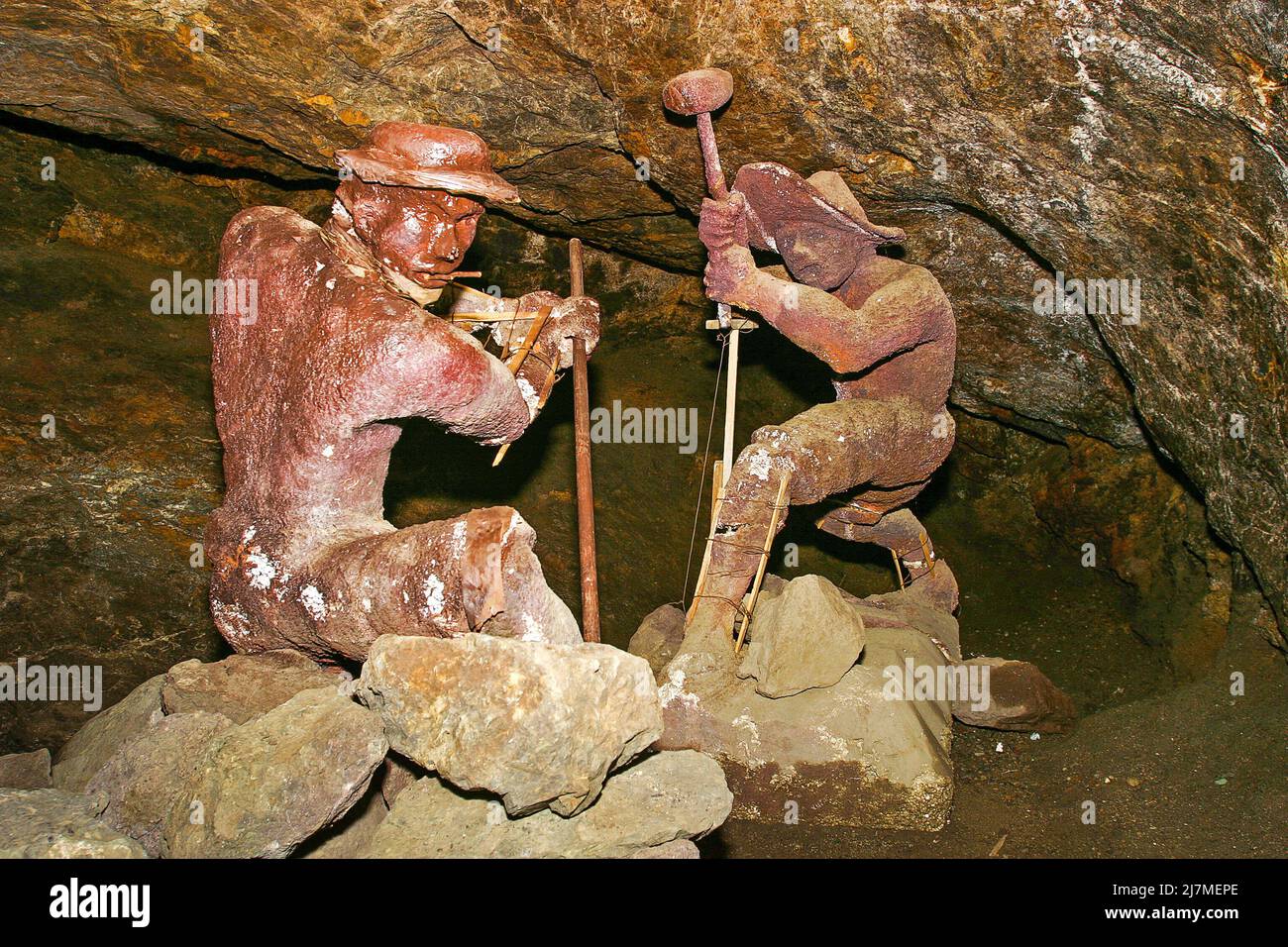 The Mine of the Valenciana is a historic Spanish silver mine located in Guanajuato, Mexico. Local guides will take people around to the old mining fac Stock Photo