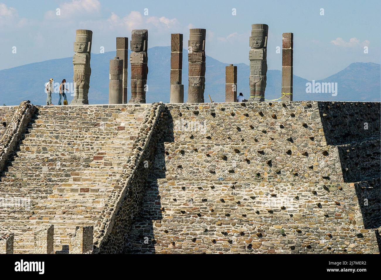 Mexico, Tula - The most famous Atlantean figures reside in Tula, the Olmecs were the first to use Atlantean figures on a relief discovered in Potrero Stock Photo