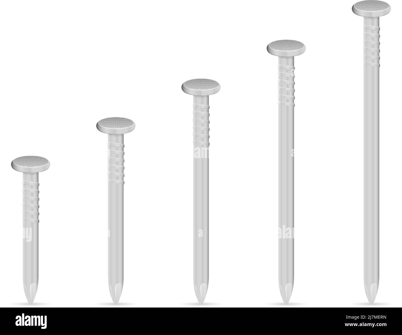 Nail set on a white background. Vector illustration Stock Vector Image