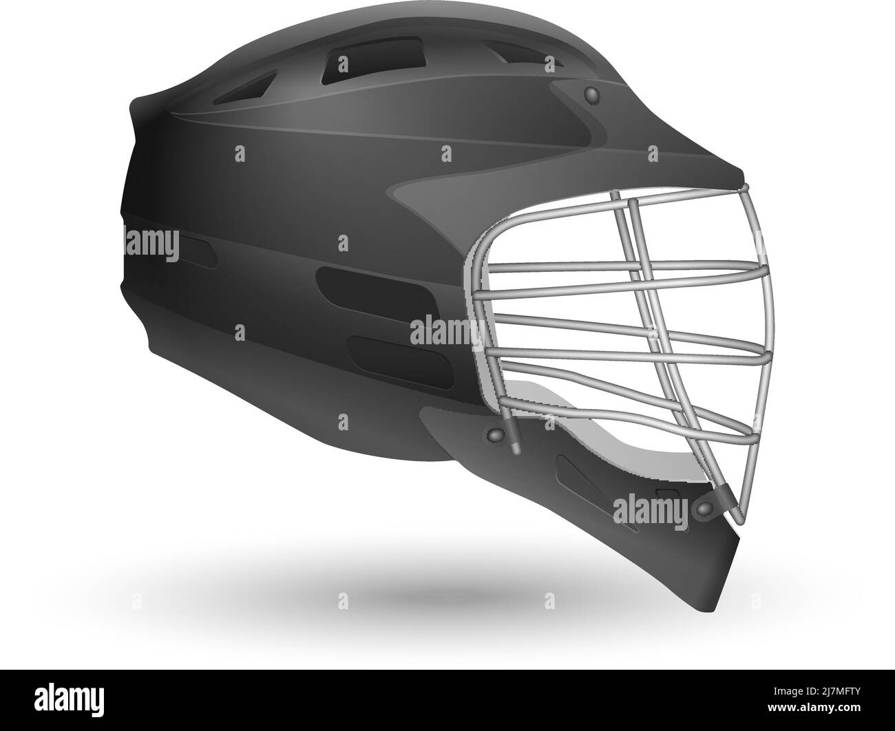 Lacrosse helmet on a white background. Vector illustration Stock Vector