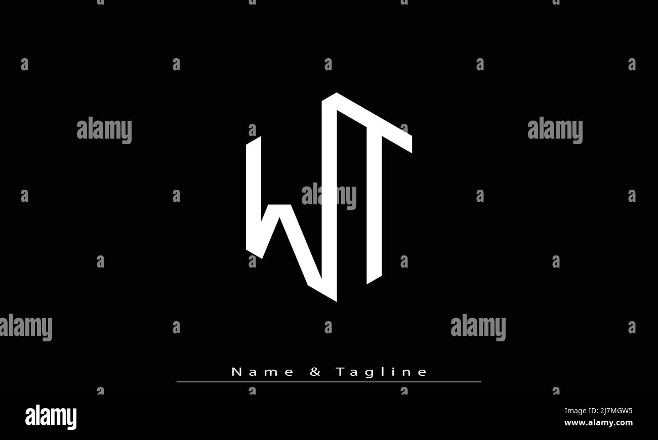 Alphabet letters Initials Monogram logo WT , TW Stock Vector