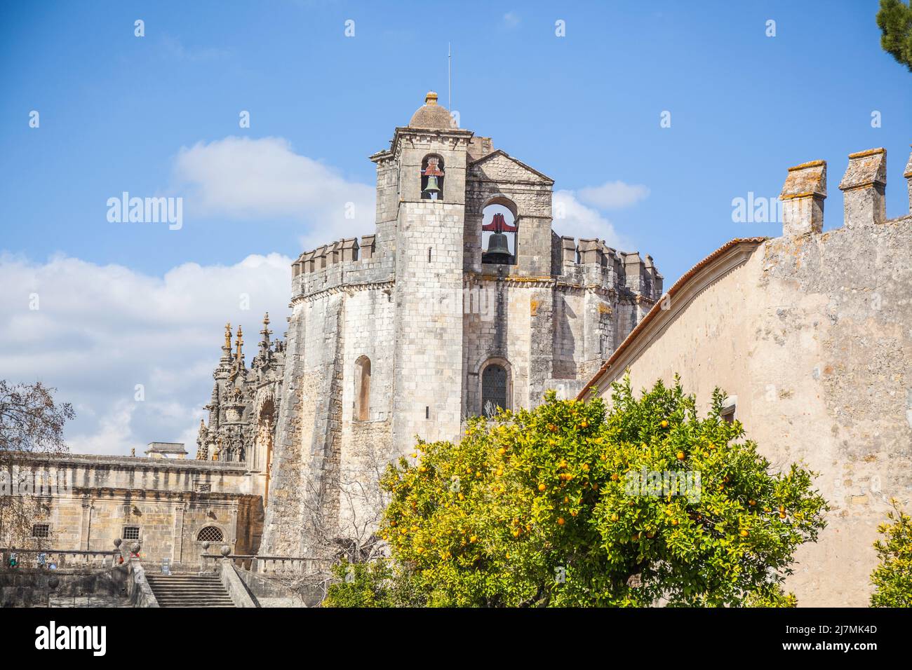 view of the Monastery castle in Tomar Portugal Stock Photo