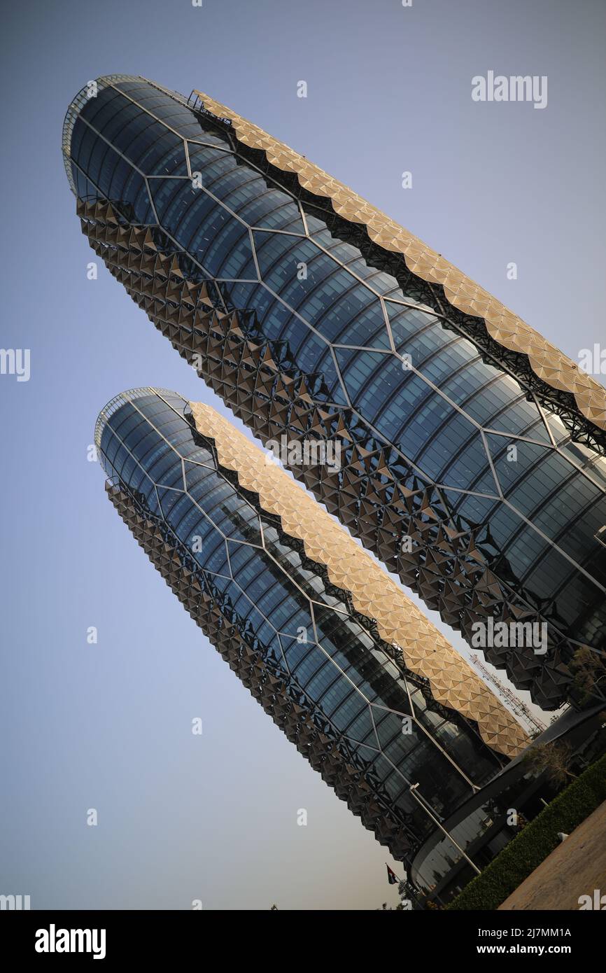 Al Bahar Towers in Abu Dhabi Stock Photo