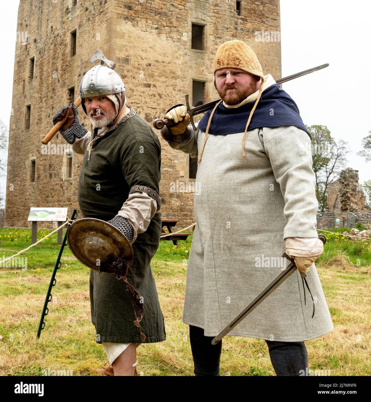 Medieval Reenactment At Spynie Palace Morayshire Scotland Stock Photo ...