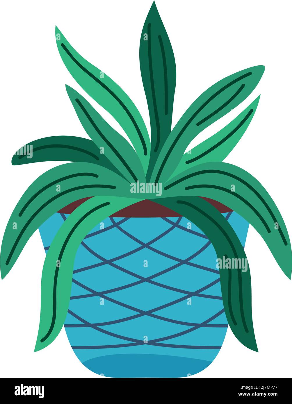 houseplant in blue pot icon Stock Vector Image & Art - Alamy