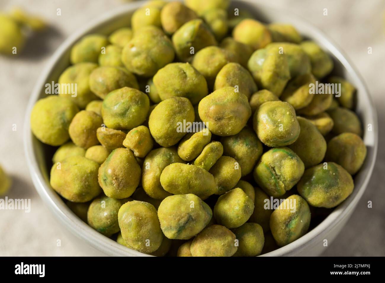 Spicy Japanese Wasabi Peas in a Bowl Stock Photo - Alamy