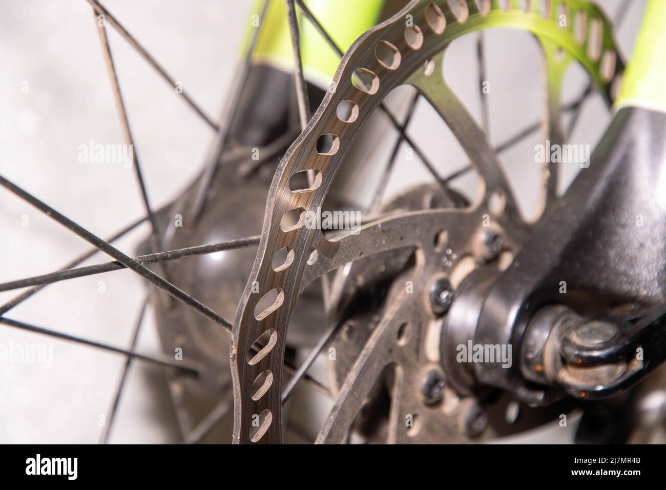 Disc brake on the rear tyre of a bicycle Stock Photo Alamy