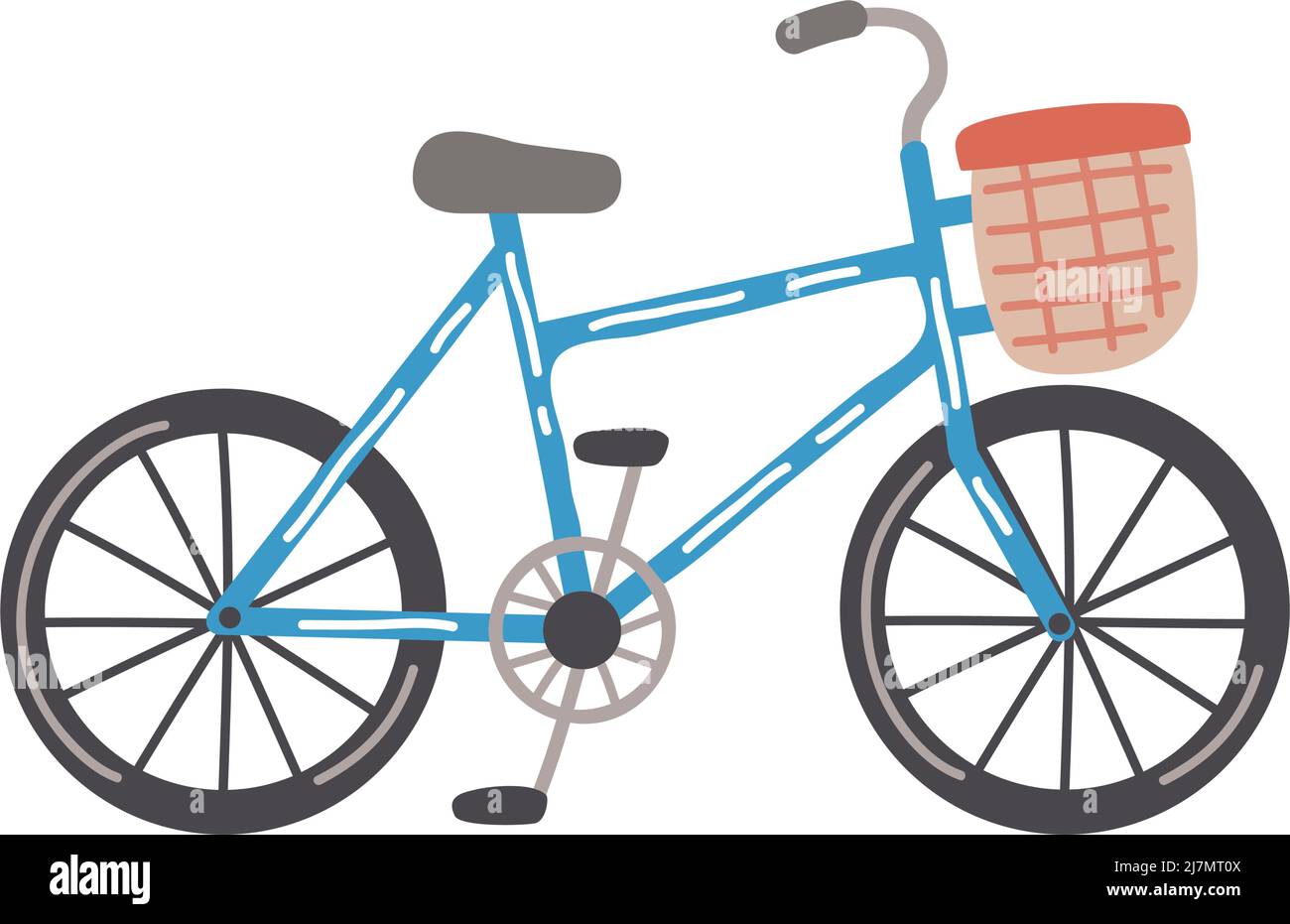 blue bike with basket icon Stock Vector Image & Art Alamy