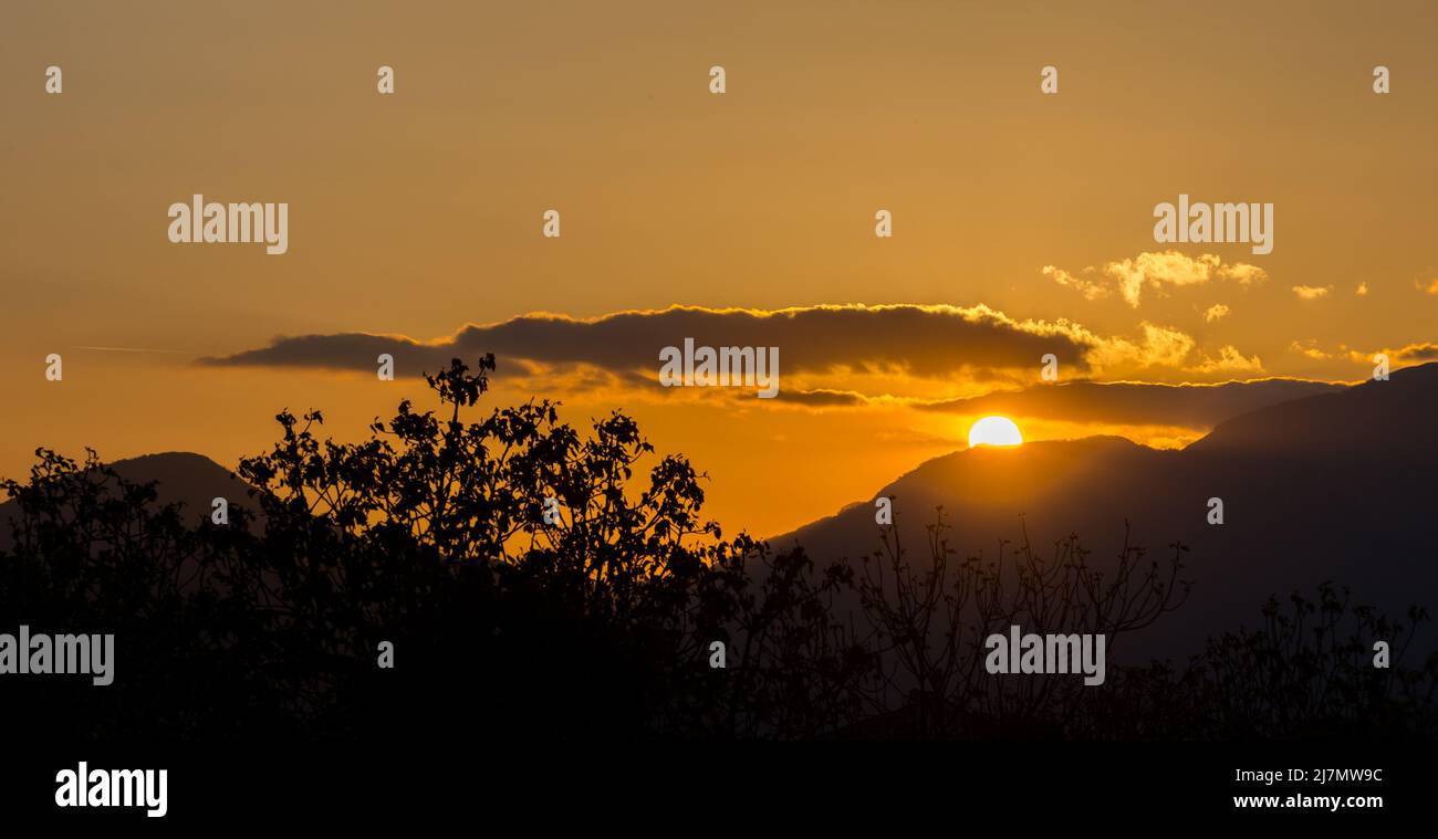 Isernia, Mainarde, sunset Stock Photo
