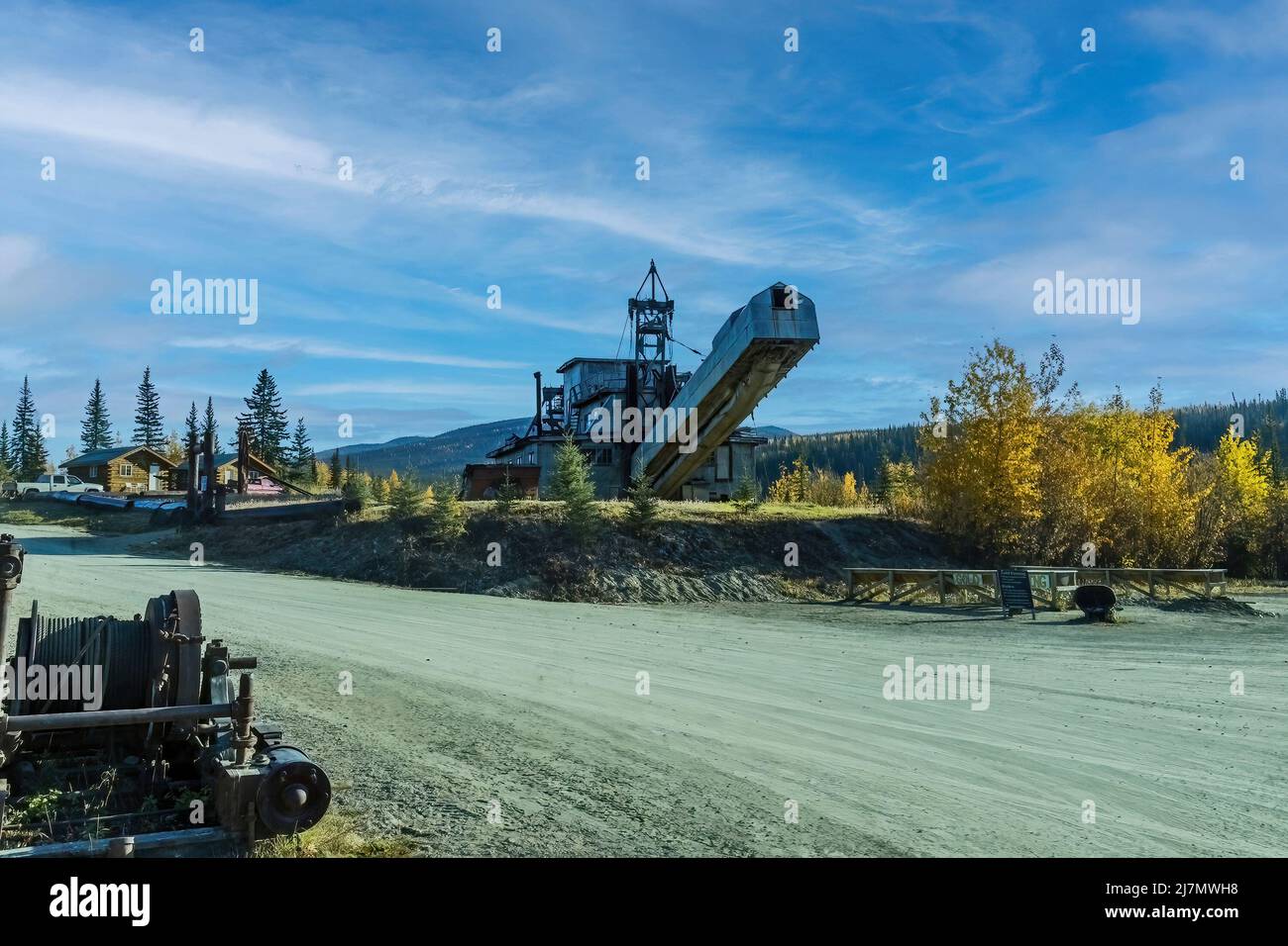 Gold mining dredge in Chicken, Alaska Stock Photo Alamy