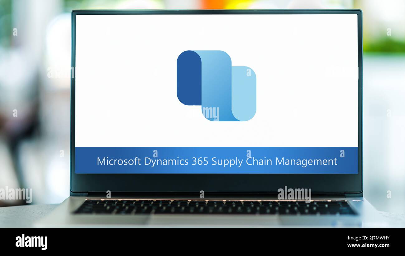 POZNAN, POL - NOV 20, 2021: Laptop computer displaying logo of ...
