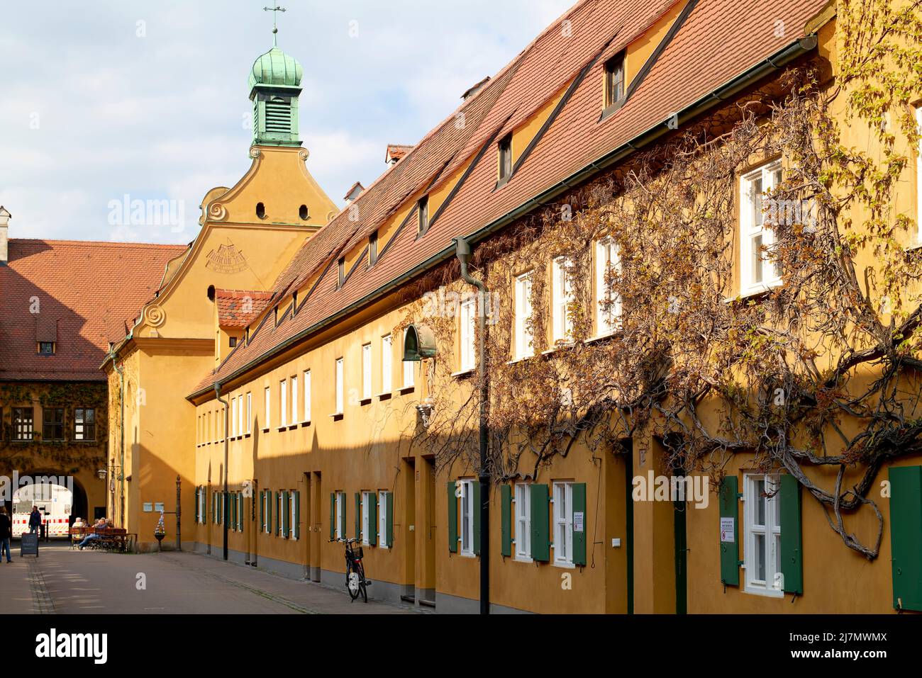 Germany Bavaria Romantic Road. Augsburg. Fuggerei, the world's oldest public housing complex still in use Stock Photo