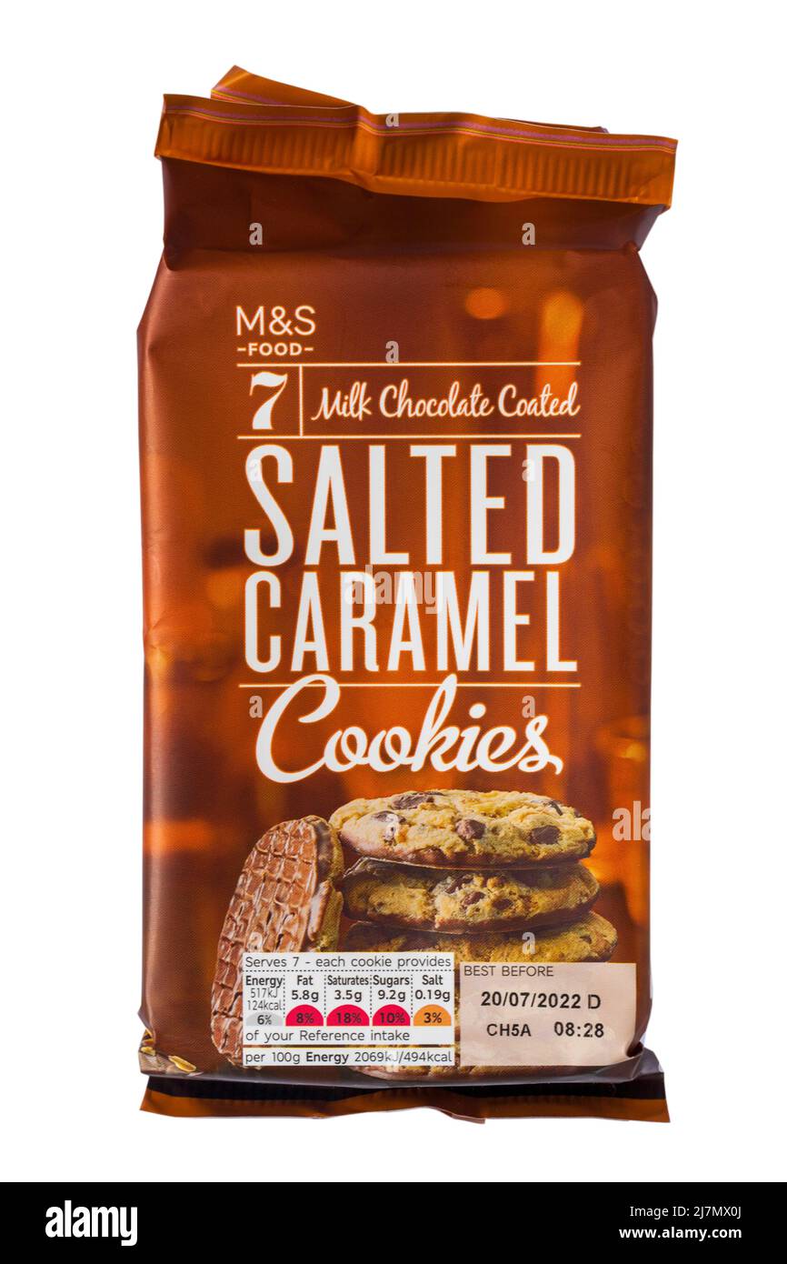 Packet of 7 Milk Chocolate Coated Salted Caramel Cookies from M&S
