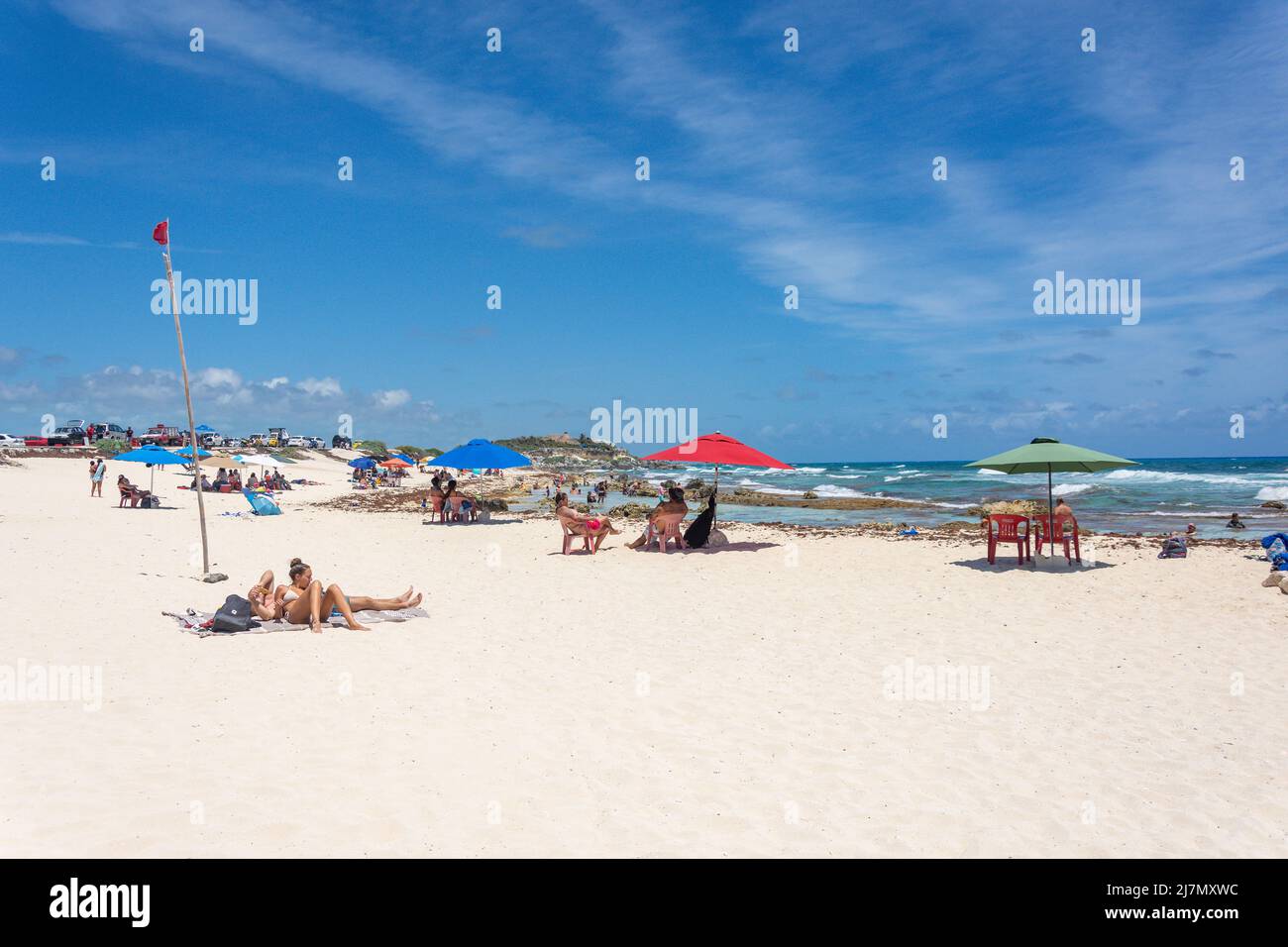 Beach view, Playa Chen Rio, Cozumel, Quintana Roo, Mexico Stock Photo